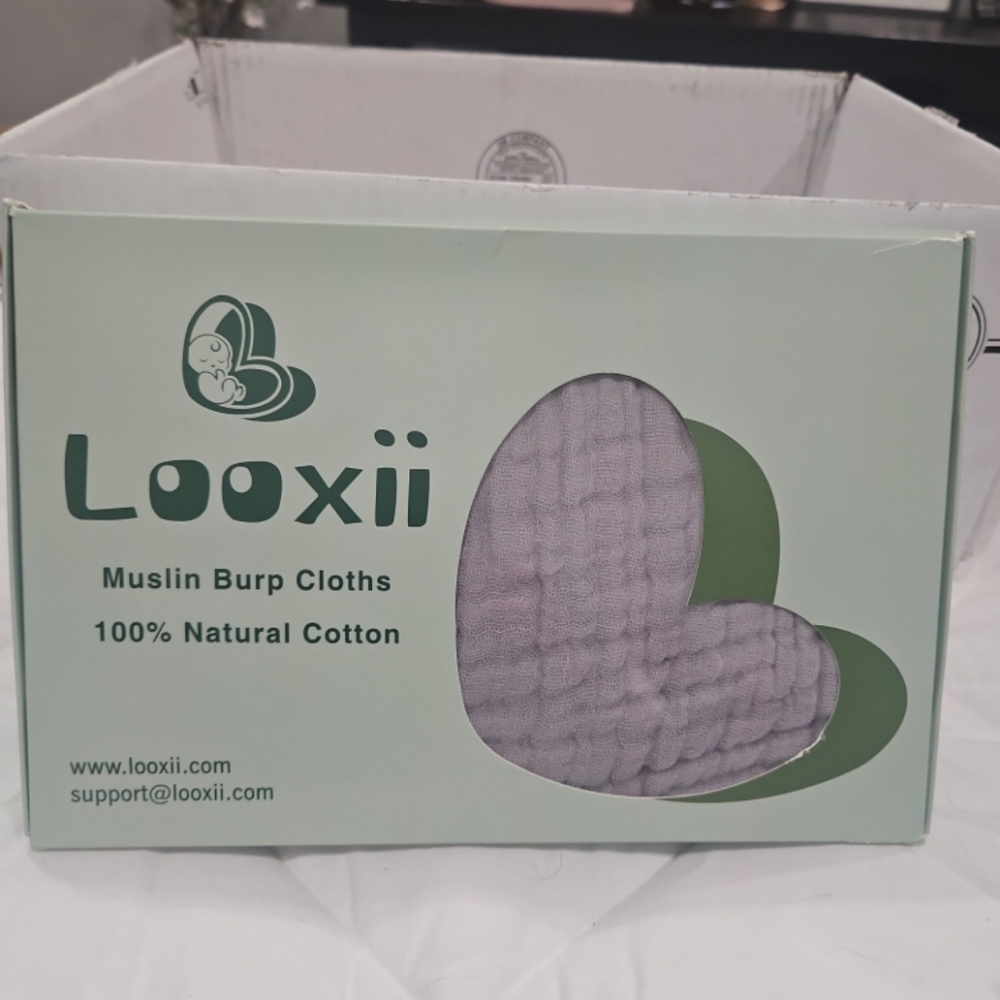 Muslin Burp Cloths - Soft Light Gray Cotton